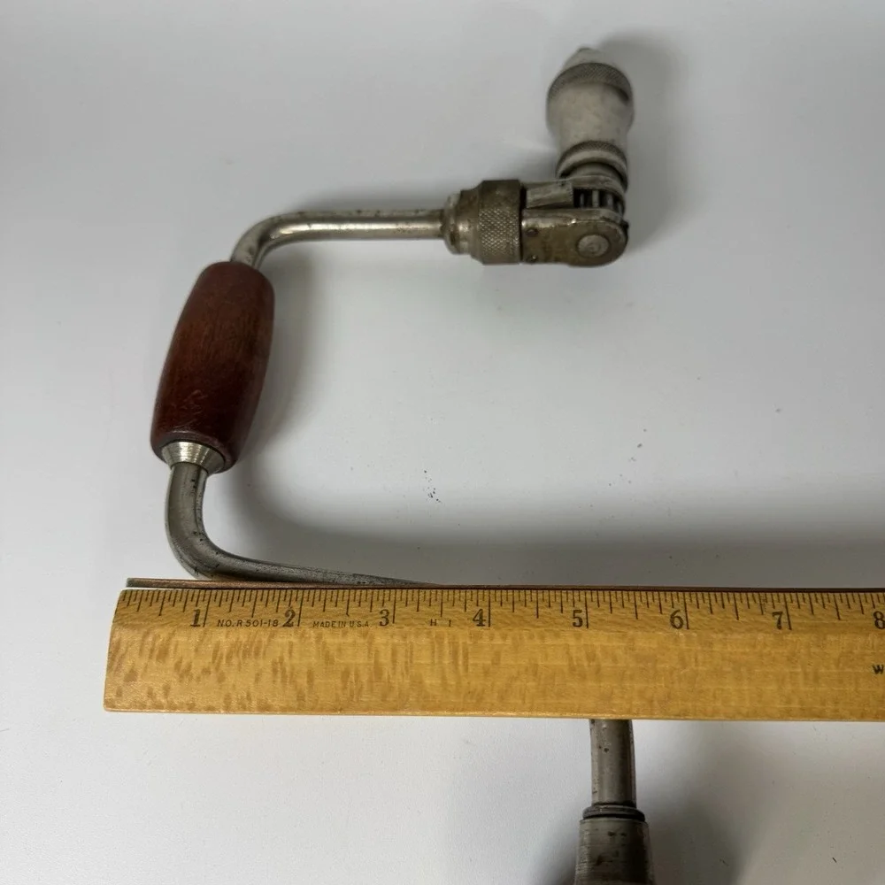 Vintage Ratcheting Fulton No. 10 Bit Brace Drill Woodworking 1930s‎ USA Rosewood